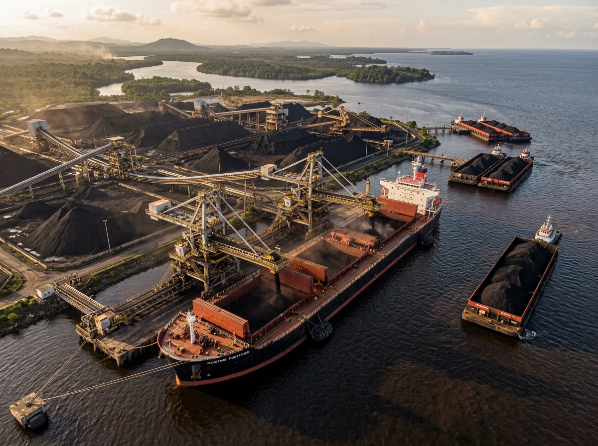 Indonesian steam coal export loading operations